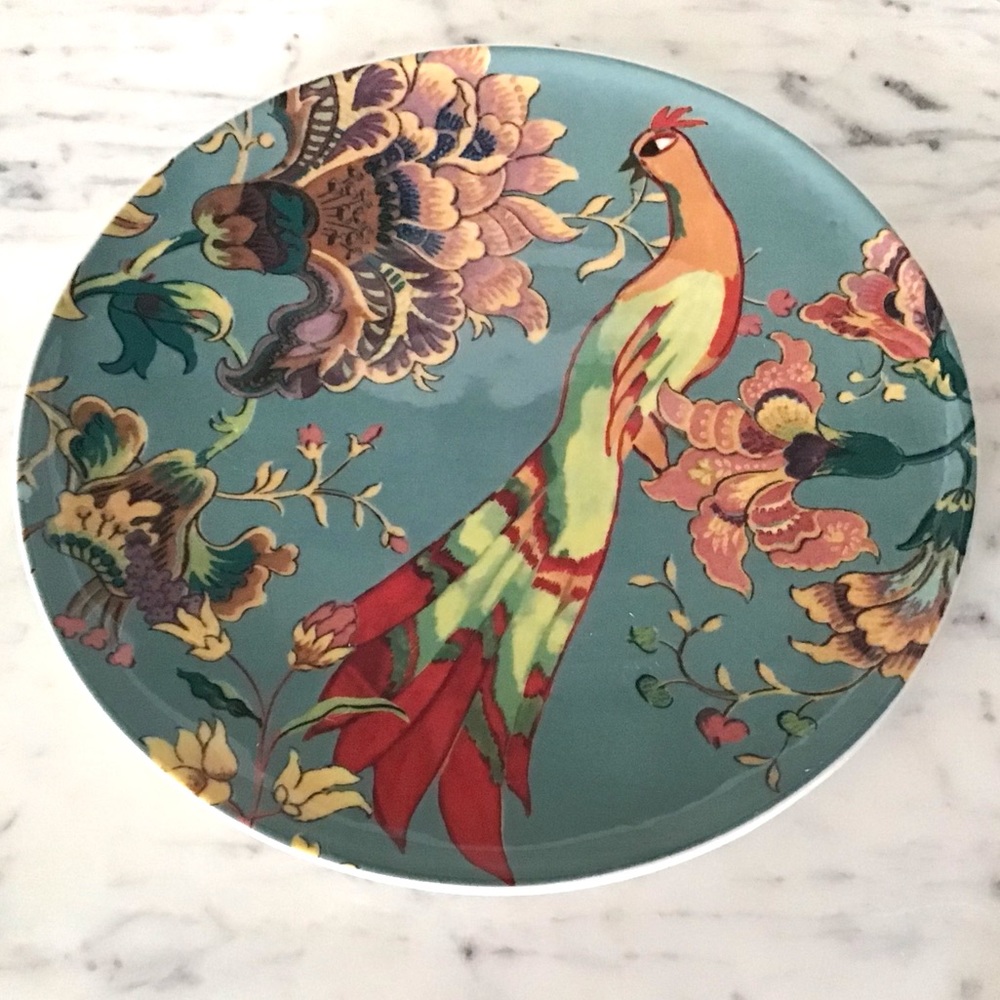 Anthropologie House of Hackney Peacock Stoneware Plate New in Box NWT RARE